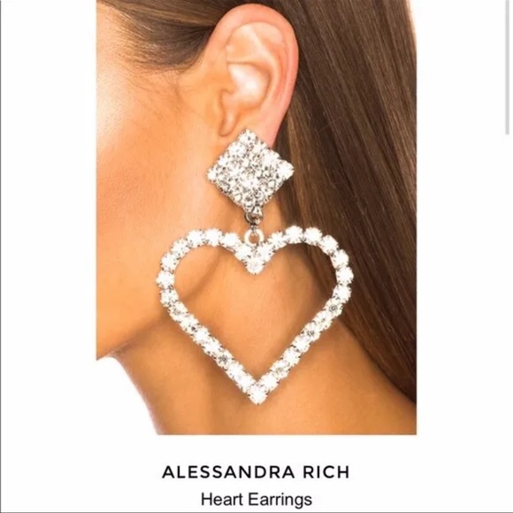 Alessandra Rich Heart Earrings Clip-Ons - Picture 2 of 4